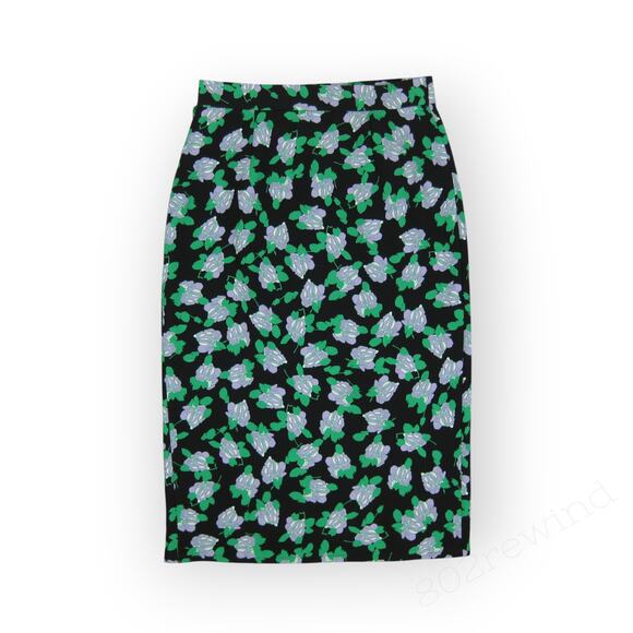 Sz12 DVF DianeVonFurstenberg Elma Floral Cady Midi Wrap Skirt Green - Picture 6 of 16